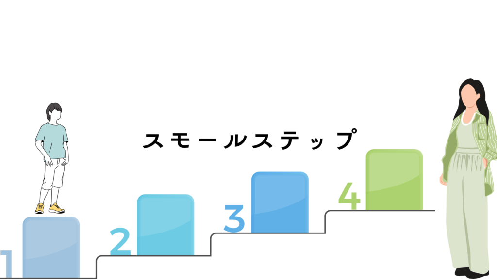 切り替えは発達障害児に合わせてスモールステップが必要で母親が一緒に見守っている。